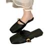 Zapatillas de Verano para Mujer de Ponerse sin Manos Combinación Perfecta Estilo Francés Estilo Chanel Antideslizantes Estilo Perezoso Sandalias Planas Retro y Zapatillas para Verano