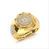 Wecheng desea Anillo Nuevo Cruzado Chapado en Oro de 14K Anillo Valiente Europeo y Americano Moneda de Oro Anillo para Hombre