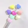 Cuentas acrílicas en forma de corazón moldeadas por inyección, cuentas de corazón de colores sólidos con agujeros rectos, accesorios hechos a mano para bolígrafos de cuentas DIY