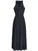 Vestido sin mangas estilo francés transfronterizo de Amazon, Cuello halter, Cintura alta, Cintura ceñida, Color liso, Elegante vestido de nuevo estilo para mujer