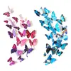 Adesivos de Parede Borboleta 3D Adesivos de Geladeira Decorações Artesanais Decorativas para Janela Papel de Parede Borboleta PVC Cor Total H-003