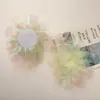 Estilo Ins Soñador y Dulce Malla Colorida Borde Crudo Camelia DIY Accesorios para el Cabello Hechos a Mano Zapatos y Calcetines Accesorios de Ropa