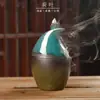 Queimador de incenso de refluxo cerâmico dedicado transfronteiriço Folha de Lótus Lótus Azul esquerda e direita Artesanato Queimador de incenso Fengyuan Decoração de casa