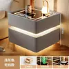 Mesita de Noche Inteligente, Diseño Flotante, Nuevo Modelo 2026, Dormitorio, Madera Maciza Completa, Lujo Ligero, Sensación de Alta Gama, Moderno Sencillo, Luz con Sensor de Moda