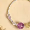 Nuevo Pulsera de Abalorios Flor de Cerezo Rosa Día de Primavera, Estilo Nuevo, Delicada y Versátil, Pulsera de Abalorios de la Suerte Arcoíris para Niñas