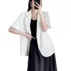 Elegante blazer de manga corta para mujer, ligero, nuevo modelo de verano 2026, corte holgado, casual, sensación de alta calidad