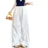 Pantalones de Trabajo de Encaje Finos Versátiles para Primavera y Verano para Mujer 2026 Nuevo Estilo Diseño de Patchwork Hueco Pantalones Rectos Holgados de Pierna Ancha