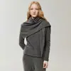 Caxemira luxuosa! Cachecol 100% cashmere, estilo outono/inverno feminino, grande xale triangular de tricô, cor sólida, design simples