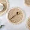 Manteles Tejidos a Mano Transfronterizos con Borlas, Manteles de Mazorca de Maíz, Posavasos, Pads Aislantes, Tapetes Tejidos para Cazuelas