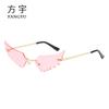 Gafas Sin Marco Nuevas 2020, Elegantes Gafas de Sol de Moda con Forma de Ala para Mujer, Protección UV, Adecuadas para Puestos de Mercado