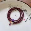 Nova Pulseira de Granada Natural Feminina Duplo Círculo Pulseira de Cristal Maitreya Fivela de Bolso Folclórica Pulseira Atacado