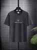 Camiseta Nueva de Verano 2025 para Hombre Holgada Cuello Redondo Talla Grande Americana de Media Manga Manga Corta Top Casual Tendencia