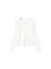 Camiseta Suave Elástica de Color Sólido Estilo Ligeramente Maduro para Mujer, Otoño, Hombro Normal, Cuello en V, con Cordones, Manga Larga, Corte Ajustado, Cintura Ceñida, Resalta la Figura, Camiseta Base
