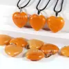 Especialmente Diseñado para Colgantes de Piedras Naturales Semipreciosas Transfronterizos, Piedra en Forma de Corazón de 25 mm Cuarzo Rosa Ágata Collar Joyería en Forma de Corazón DIY