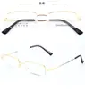 Armazón de gafas de moda semi-al aire con aleación de titanio con memoria, apto para gafas de prescripción y de lectura, ultraligero y cómodo, unisex