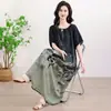 Pijamas para Mujer Verano Mediana Edad y Adulto Mayor Camisón de Algodón Seda Se Puede Usar Afuera en Verano para Madres Talla Extra Talla Grande Falda de Algodón Artificial