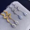 ¡Aretes de Aguamarina Natural, Cristalinos! Piedra Principal 4*6mm, Montado en Plata 925, Proceso de Electrochapado