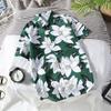 Camisa Floral de Verano para Playa en la Costa de Hawái, Guapo para Pareja Masculina y Femenina, Estudiante, Delgada, Manga Tres Cuartos, Chaqueta