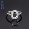 Anillo Chapado en Plata 925, Incrustado de Diamantes, Forma de Huevo Facetada, 4X6 5X7 6X8 7X9 8X10 9X11