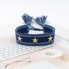 Pulsera de Correa con Borla de Remache de Estrella de Cinco Puntas, Pulsera Tejida de Estilo Étnico Colorido, Accesorios Transfronterizos de Estilo Mixto Multicolor