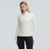 Cuello alto Ropa deportiva de yoga para mujer Top Ropa de entrenamiento de Pilates Ajustada Ropa de yoga Fitness Manga larga Adelgazante Otoño Invierno