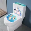 Pegatinas para Tapa de Inodoro de Animales Marinos Baño Pingüino Agua de Mar Dormitorio Sala de Estar Pegatinas de Pared Decorativas Removibles Autoadhesivas