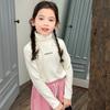 Nueva Camiseta Básica de Cuello Medio Alto para Niños Otoño e Invierno 2023, Top Básico de Terciopelo Moderno y Elegante para Niños Talla Mediana y Grande