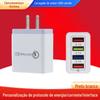 Carregador Colorido 4USB para Celular Us e Europeu 3A Cabeça de Carregamento de Viagem para Tablet Novo Carregador