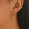 Pendientes Creativos Estilo Ins Europeo y Americano, Textura Galvanizada de Moda, Diseño Simple y Único, Pendientes en Forma de Serpiente