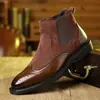 Botas Martin de Puntera Puntiaguda para Hombre Transfronterizas, Botas de Cuero de Talla Grande Estilo Británico Retro Casual, Botas de Cuero Versátiles de Moda Trendy para Exteriores