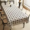 Mantel al por mayor estilo americano, impermeable y a prueba de aceite, mantel de mesa de comedor sin lavado, PVC rectangular impreso, tacto de lujo ligero y alta gama, mantel para mesa de centro