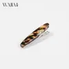 Pinza para el pelo de acetato Wjia Primavera Nueva, Pinza Lateral Hoja de Sauce, Pinza para Flequillo de Mujer, Pinza de Pico de Pato Ovalada con Etiqueta Dorada, Accesorio para el Cabello
