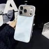 Adequado para Capa de Celular Ondas d'Água para iPhone 17/16, Capa Protetora Galvanizada de Cobertura Total para 16Pro, Capa de Celular de Couro Air para 17