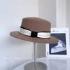 Sombrero de Lana de Punta Plana con Cinta de Satén Merceizado Estilo Francés para Mujer, Fedora de Invierno Elegante y Versátil, Sombrero de Fieltro Cálido Elegante y de Moda