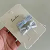 Pinza para el pelo de raya azul menta con lazo Clip de rotura Pinza para el flequillo de niña pequeña Juego de pinzas de pico de pato Pinza para cabello roto infantil