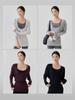 Blusa Esportiva Grande com Decote U para Treino de Pilates para Mulheres, Cobrindo o Bumbum, Manga Morcego Solta Preguiçosa, Top Longo para Yoga
