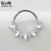 Anillo para Septum de Aleación de Titanio F136 Incrustado con Circonita 5A, Anillo para Nariz, Anillo para Cartílago de la Oreja, Anillo Daith con Cierre sin Costuras, Joyería para Piercings