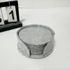 Juego de Posavasos Absorbentes de Fieltro de Colores Antideslizante Aislante para Vajilla Esterilla Drenante Esterilla Redonda con Corte Esterilla Decorativa de Tela