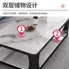 Mesa de Centro para el Hogar con Tapa de Cristal Templado de Doble Capa, Extra Gruesa, para Apartamentos Pequeños, Sala de Estar, Mesa de Invitados, Mesa Larga