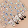 Redanco5D Repujado Popular Láser Plateado Calcomanía para Manicura Lazo de Perla Calcomanía Estéreo para Uñas Dr1464