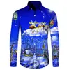 Camisas de Calle de Venta Caliente Transfronterizas Serie Navideña Estilo Urbano Camisas Impresas en 3D para Hombre Camisas Casuales de Moda