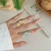 Anillo de Acero Inoxidable Retro Francés con Piedra Natural, Joyería de Moda y de Alta Gama, Diseño de Nicho, Anillo de Acero de Titanio, Anillo para el Dedo Índice