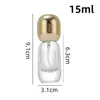 Botella de Perfume de Vidrio de 15ml Botella Pequeña de Capacidad Cosmética Botella para Decantar Perfume Botella de Muestra Portátil para Viaje Botella con Atomizador de Tipo Pulsador