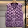 Colete Leve de Algodão Estilo Novo 2026 para Mulheres, Colete Curto Sem Gola para Outono e Inverno, Jaqueta Redonda de Tamanho Grande