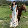Vestido floral de dos piezas estilo vacacional para mujer, Verano 2026, Nuevo estilo japonés, Muy bonito, Vestido largo sin mangas de nicho