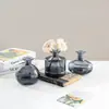 Juego Creativo de Jarrones Pequeños Estilo Europeo Transfronterizo con Color de Relieve de Alta Gama, Decoración para Sala de Estar del Hogar, Arreglo de Flores Mini de Vidrio