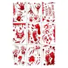Pegatinas de Pared Personalizadas de Halloween, Pegatinas Transfronterizas Pequeñas de Huella de Mano Sangrienta, Decoración de Fondo para Fiesta de Halloween, Pegatinas Estáticas