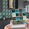 Msc Película Brilhante Transfronteiriça Adesivos de Azulejos Quadrados Mosaico Fita Autoadesiva Adesivos de Parede Removíveis Papel de Parede à Prova d'Água