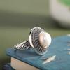 Anillo Humano Plata Plata Tailandesa Seiko Mano Joyería Plata S925 Incrustado Perla de Agua Dulce Anillo Encaje Estilo Europeo Anillo Personalizado