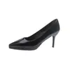 Zapatos de tacón alto poco profundos de color nude para mujer, nuevo modelo 2026, con tacón fino y plataforma impermeable, cómodos de llevar, elegantes zapatos profesionales de punta